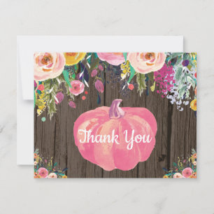 Carte de remerciements floral rustique de