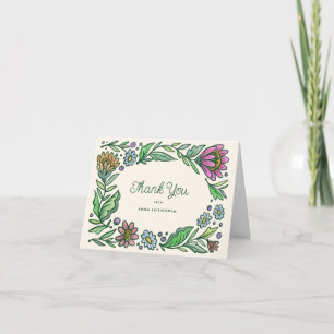 Carte de remerciements floral scandinave artistiqu