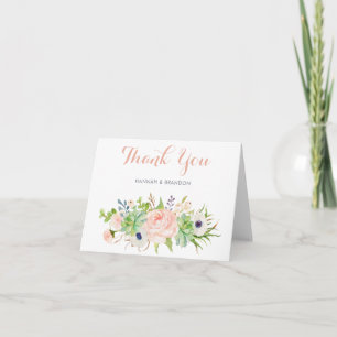 Carte de remerciements floral succulent de cactus