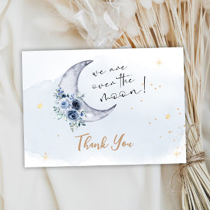 Carte De Remerciements Floral Sur Le Baby shower Lune