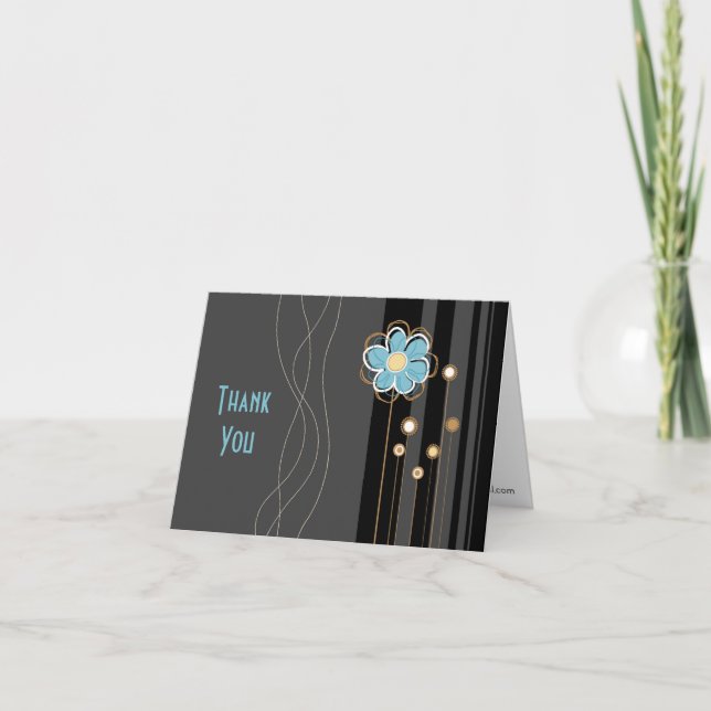 Carte de remerciements Floral tendance (Devant)