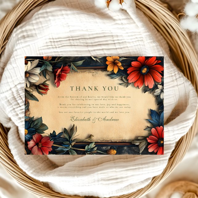 Carte De Remerciements Floral victorien Art Nouveau Mariage (Créateur téléchargé)