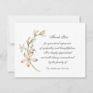 carte de remerciements floral vintage