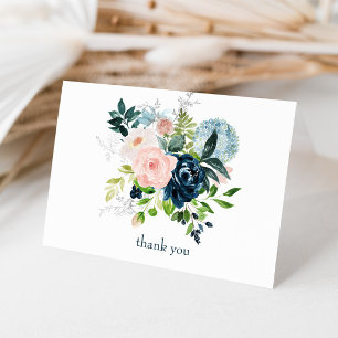 Carte de remerciements florale Blush de la Marine