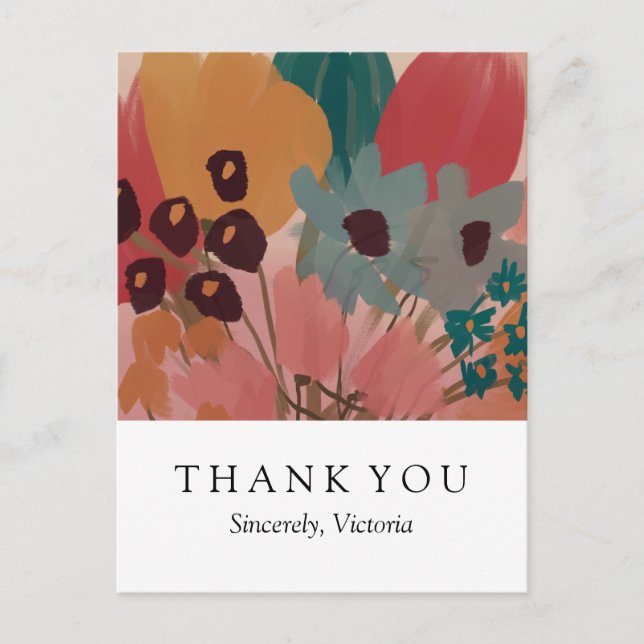 Carte de remerciements florale - carte postale (Devant)