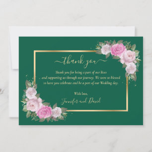 Carte de remerciements florale Emerald Green et Go