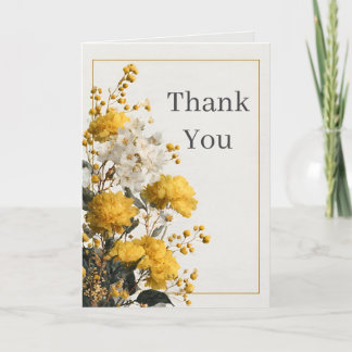 Carte de remerciements florale jaune et blanc