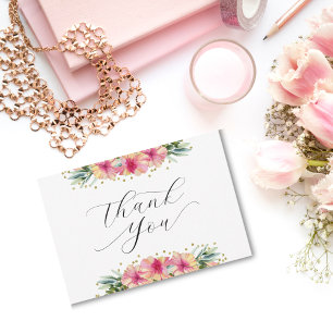 Carte de remerciements florale tropicale