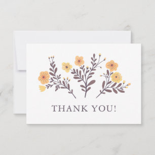 Carte De Remerciements Flore Dainty Élégant minimaliste Personnalisé