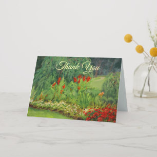 Carte De Remerciements Flore rouge vert et violet