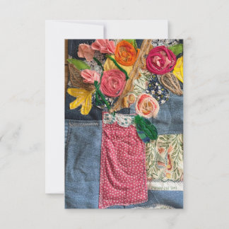 Carte De Remerciements Flower bouquet blank cards artquilt