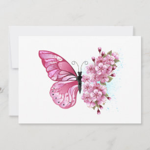 Carte De Remerciements Flower Butterfly