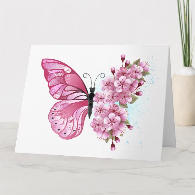 Carte De Remerciements Flower Butterfly (Devant)