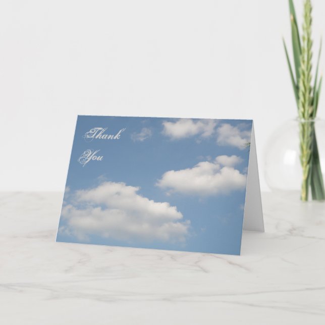 Carte De Remerciements Fluffy Cumulus Clouds Custom Thank (Devant)