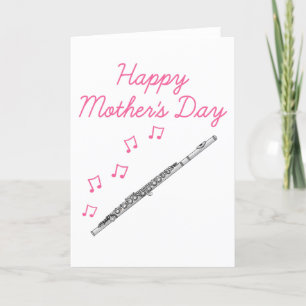 Carte De Remerciements Flute Fête des Mères Flûtiste Woodwind Musicien