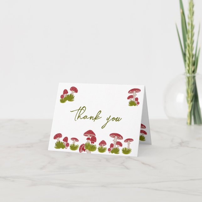 Carte De Remerciements Fly Champhrooms Goblincore Garden Baby shower (Devant)