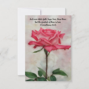 Carte De Remerciements Foi rose Fleur Rose Bible Verse Note Card