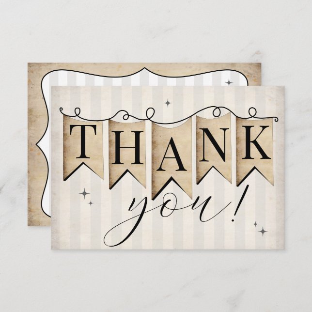 Carte De Remerciements Foi rustique Espérance Amour Mariage chrétien Vint (Devant / Derrière)