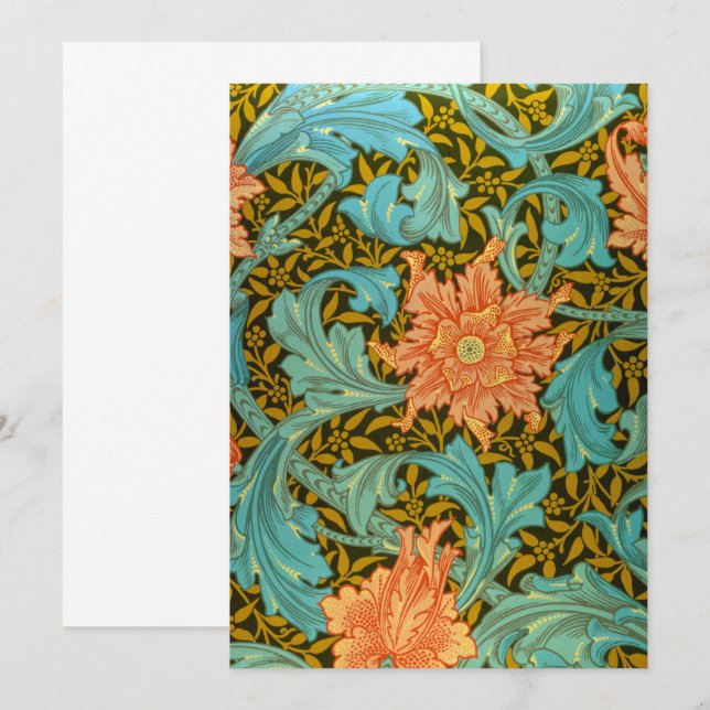 Carte De Remerciements Fond d'écran, Single Stem de William Morris (Devant / Derrière)