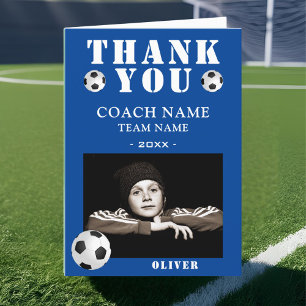 Carte De Remerciements Football Sports Photo Entraîneur 