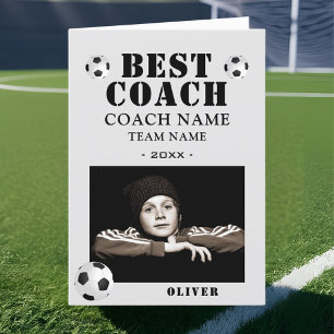 Carte De Remerciements Football Sports Photo Entraîneur 