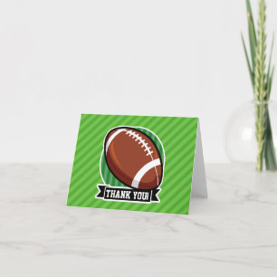 Carte De Remerciements Football sur les rayures vertes