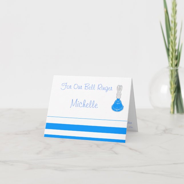 Carte De Remerciements "For Our Bell Ringer" - Cloche/Bande Turquoise fon (Devant)