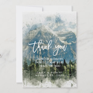 Carte De Remerciements forêt des montagnes rocheuses mariage rustique