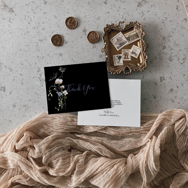 Carte De Remerciements Forêt sauvage Mariage noir (Créateur téléchargé)