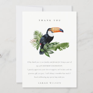 Carte De Remerciements Forêt tropicale tropicale Faune toucan N'importe q