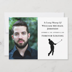 Carte De Remerciements Forever Golfing Custom Photo Funérailles commémora