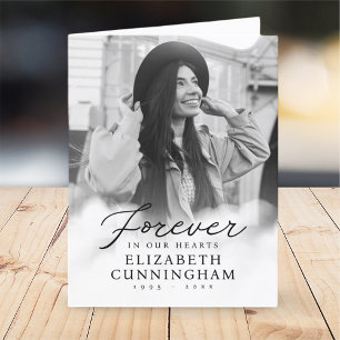 Carte De Remerciements Forever in our Hearts Memorial Photo moderne