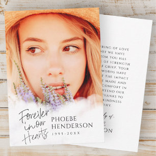 Carte De Remerciements Forever in our Hearts Memorial Photo moderne