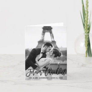 Carte De Remerciements Forever Thankor Brush Script Mariage Note moderne