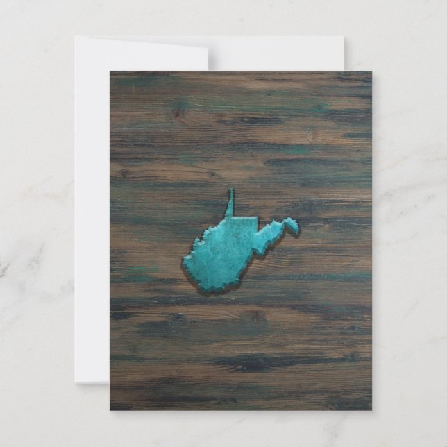Carte De Remerciements Forme de Virginie occidentale Turquoise (Devant)