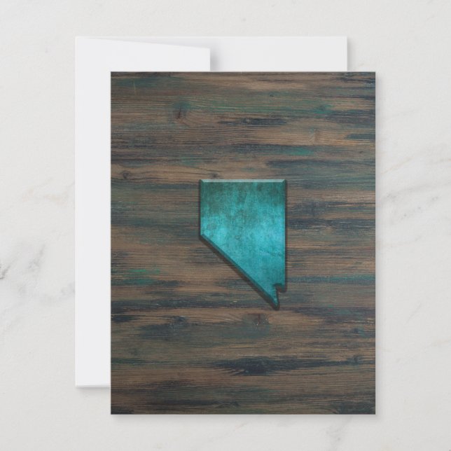 Carte De Remerciements Forme d'état du Nevada Turquoise (Devant)