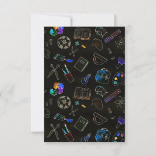 Carte De Remerciements Fournitures scolaires motifs, école