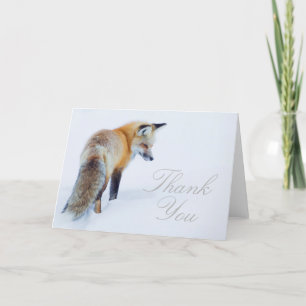 Carte De Remerciements Fox rouge en hiver