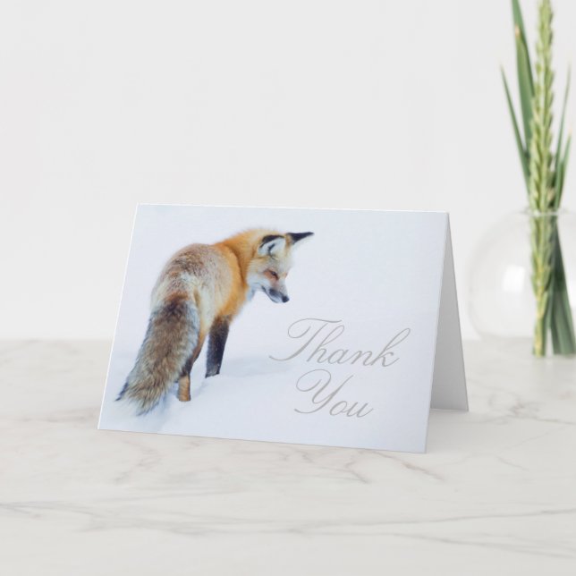 Carte De Remerciements Fox rouge en hiver (Devant)