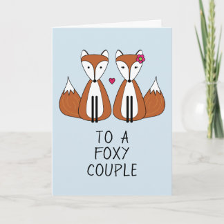Carte De Remerciements Foxy Couple Fox Anniversaire Card