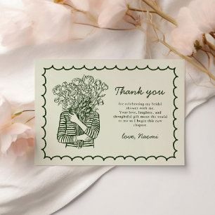 Carte De Remerciements Fraîchement sortie du marché Mariage fait main