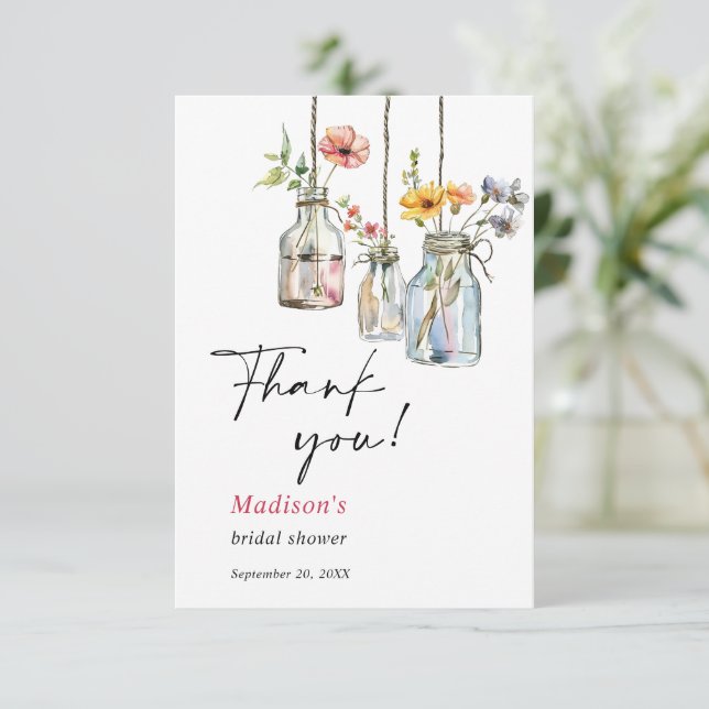 Carte De Remerciements Frais débarqué du marché Pot floral pour enterreme (Debout devant)