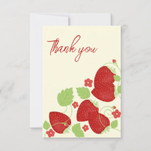 Carte de remerciements fraise