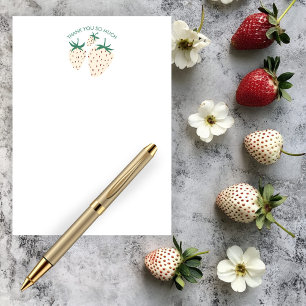 Carte De Remerciements Fraise blanche Mignonne Pineberry SUR MESURE