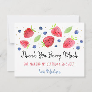 Carte De Remerciements Fraise bleuet Berry Sweet Anniversaire