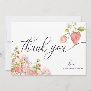 Carte De Remerciements Fraise   Shower de mariage estival 
