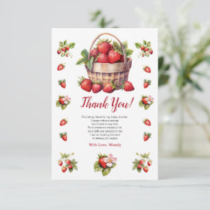 Carte De Remerciements Fraises Baby shower doux Berry moderne