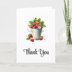 Carte De Remerciements Fraises dans un seau