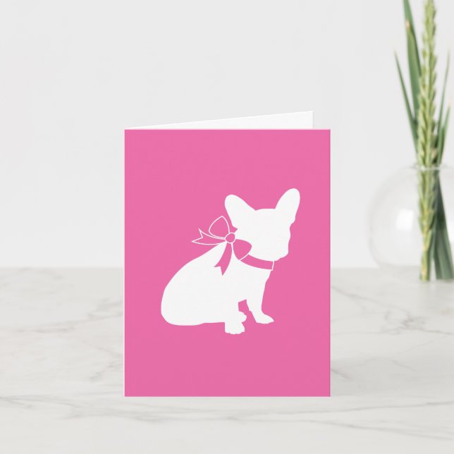 Carte De Remerciements Français Baby shower Bulldog Français Français ros (Devant)