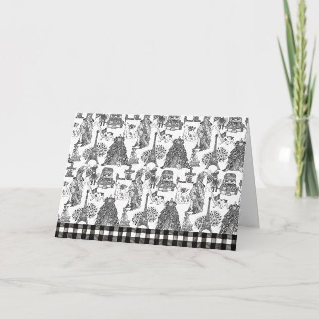 Carte De Remerciements FRANÇAIS BULLDOG French Black Toile (Devant)